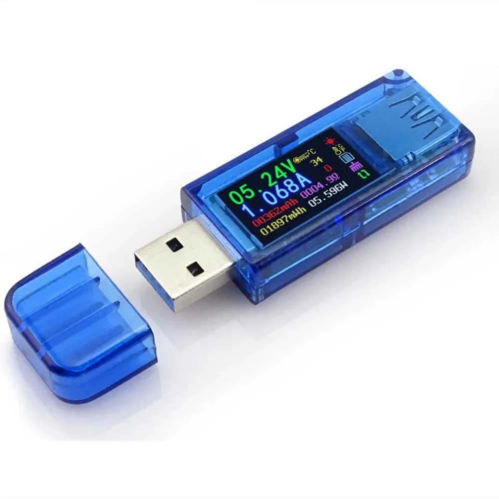 AT34 USB3.0 IPS HD Color Screen USB Tester Voltage Current Capacity Energy Power Equivalent Impedance Temperature | Инструменты