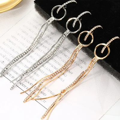 Chain Tassel Drop Earrings Geometric Circle Long Gold Silver Plated New Fashion 2020 Women's Jewelry Party Summer | Украшения и