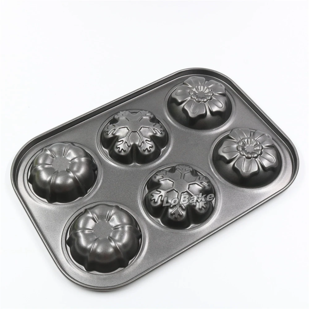 Новая Черная антипригарная форма в форме цветка с 6 картриджами 3 вида для