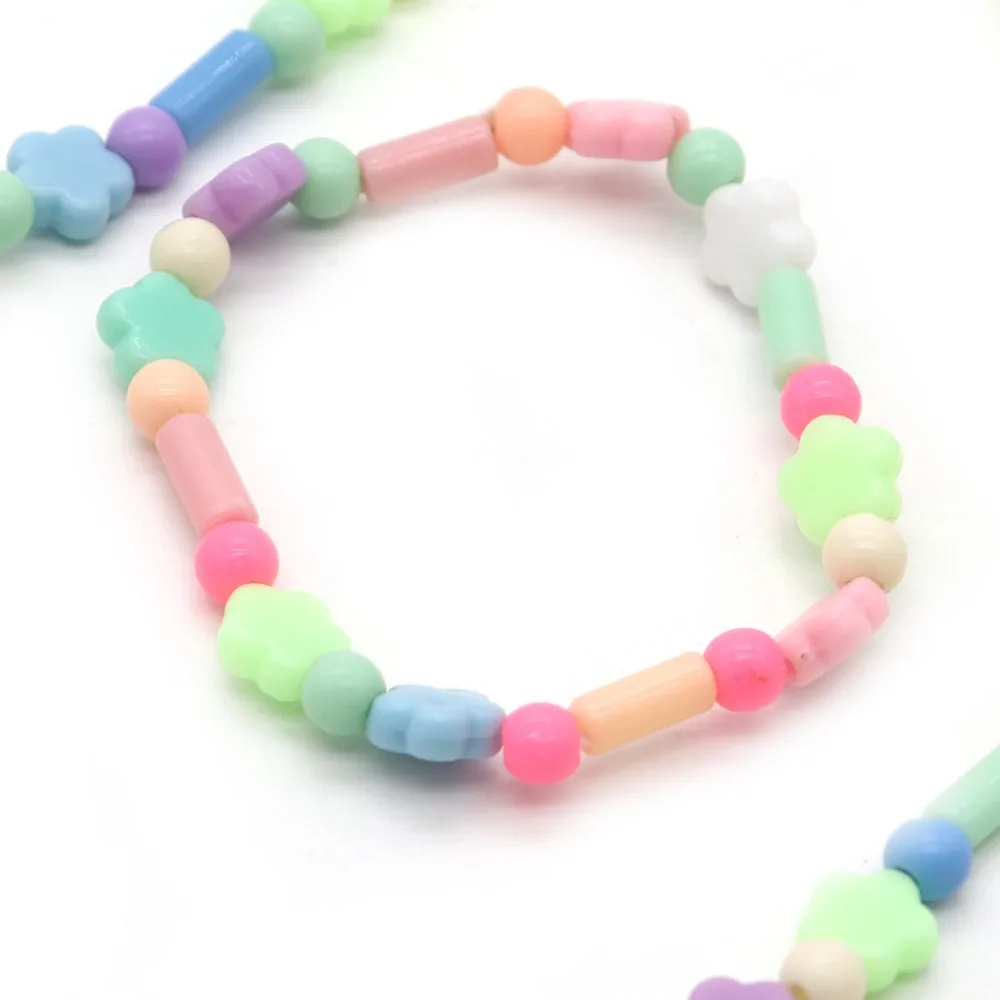 Ожерелье с эластичными бусинами для женщин и девочек комплект из 2 шт./компл.