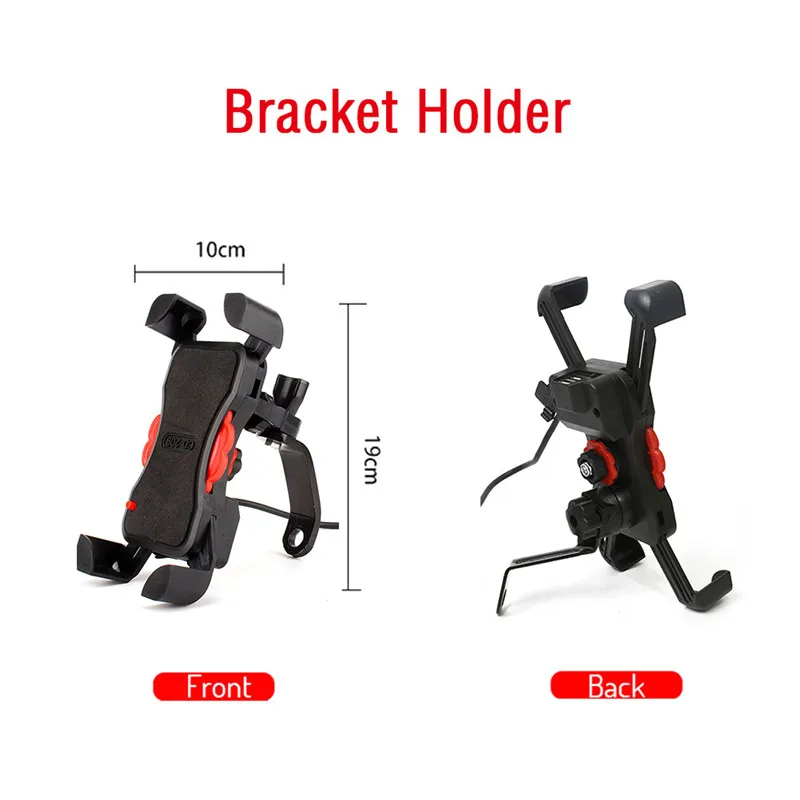 USB Bracket Holder Универсальный двойной USB мотоциклетный велосипедный зарядник телефонная розетка мото Кроссовый велосипед держатель для руля зарядное устройство адаптер питания розетка - Цвет: USB Bracket Holder