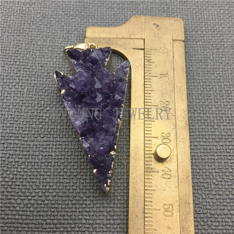 MY0022 кулон со стрелкой с золотым гальваническим краем кварцевый для изготовления