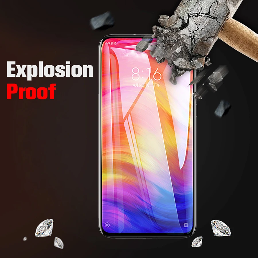 9D Полный Клей закаленное стекло полное покрытие экрана протектор для Xiaomi mi 8 9 SE 9T