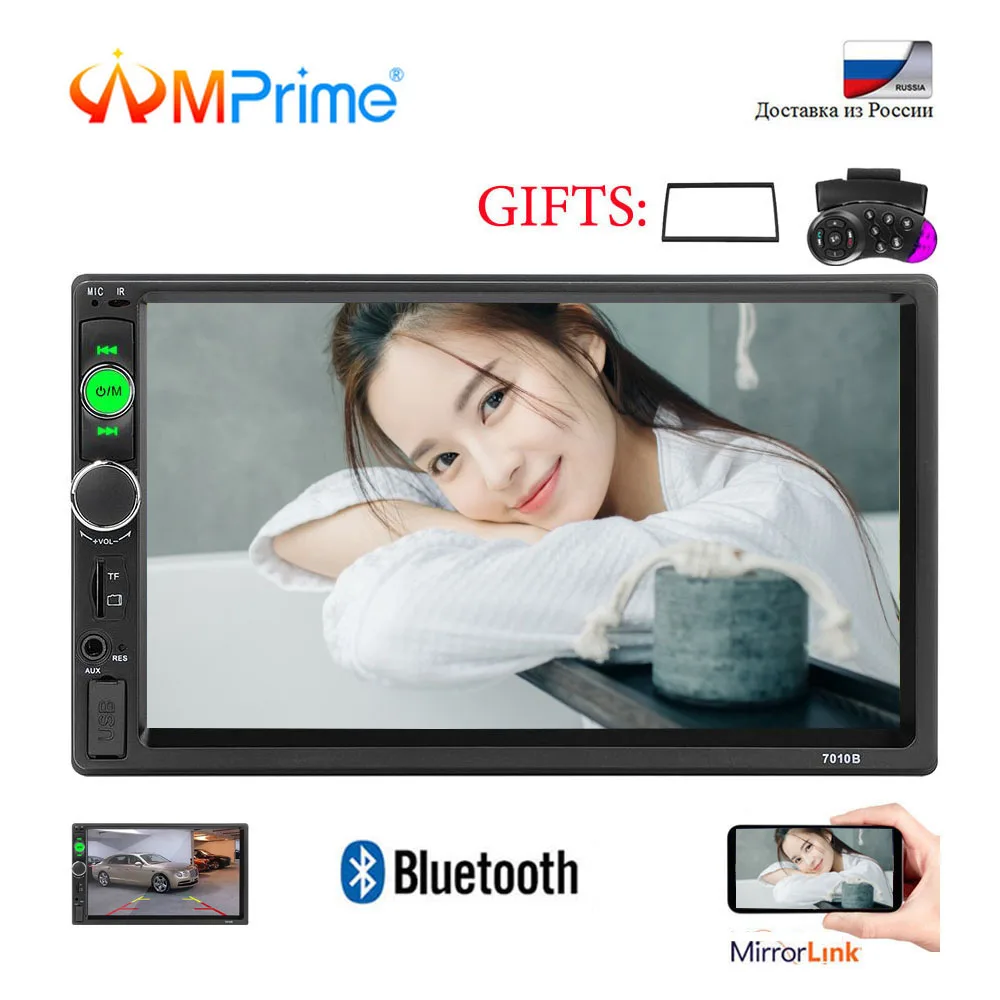 AMPrime 2din автомобильный радиоприемник 7 &quot ВЫСОКАЯ ЧЁТКОСТЬ Mirrorlink Bluetooth MP5
