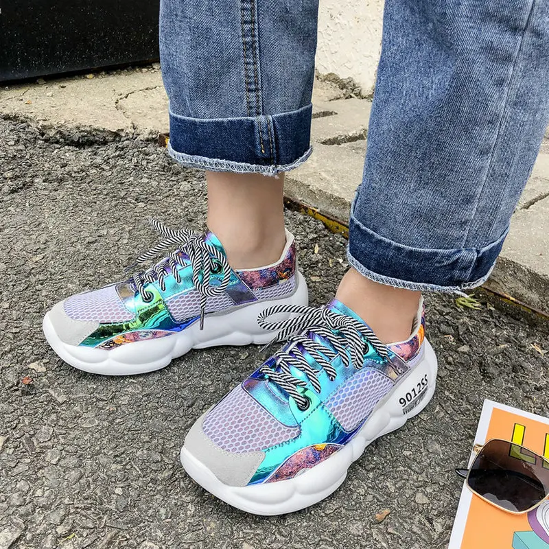 2020 г. новая летняя разноцветная обувь женская на плоской подошве женские дышащие