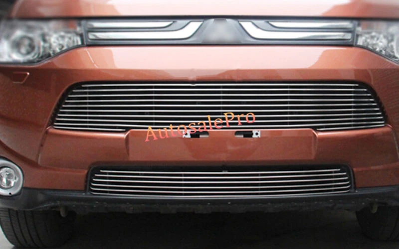 2 шт. Сталь передняя решетка радиатора сетка сетки Накладка для Mitsubishi Outlander 2013