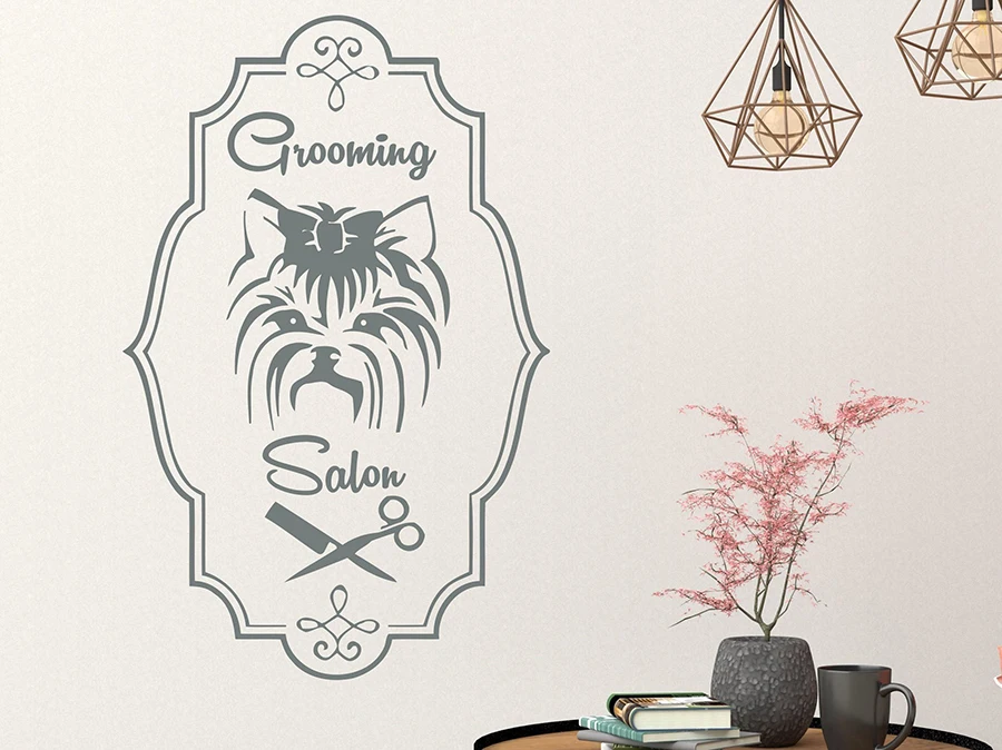 

Wall Decals Dog Cat Grooming Salon Sign Vinyl Art Sticker Mural Pet Shop Wall Window Stickers Self Adhesive Wallpaper D488