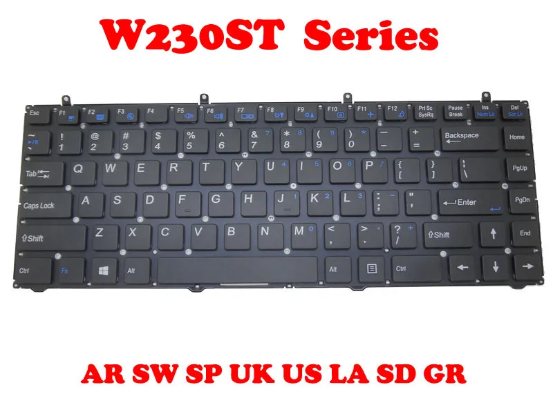 Клавиатура для ноутбука CLEVO W230SD W230SS W230ST Arabia AR/Sweden SW/Spain SP/Swiss