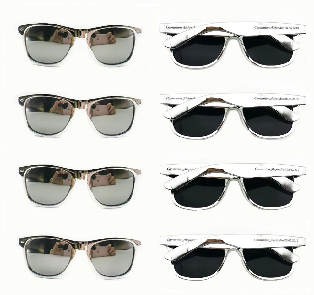 Солнцезащитные очки Серебристые в стиле ретро с зеркальными линзами 50