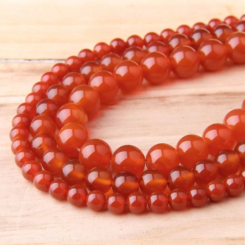 Оригинальные красные агаты из полированного гладкого круглого камня 4 мм 6 8 10 12 15 5