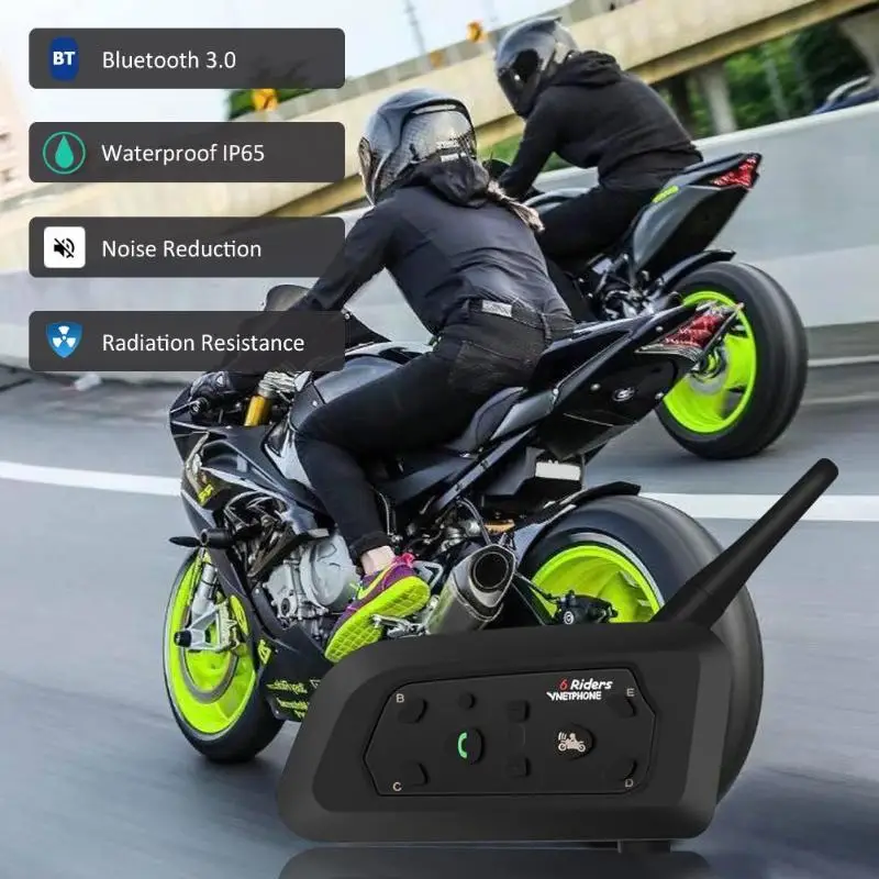 1/2 шт. V6 Pro мотоциклетный шлем Bluetooth гарнитура домофон 6 всадников 1200 м