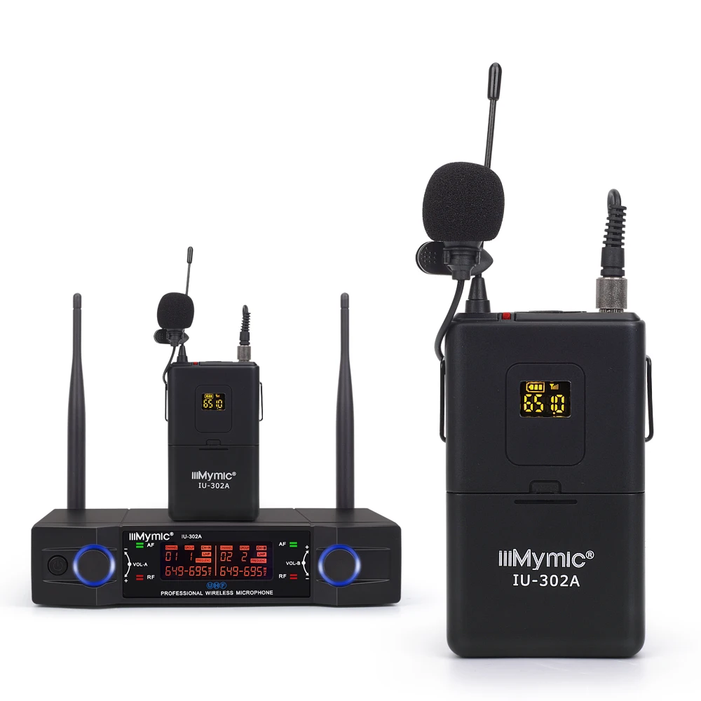 IU 302A Professional UHF 600 700 МГц двухканальный (одночастотный) 2 корпуса + лацкана гарнитуры