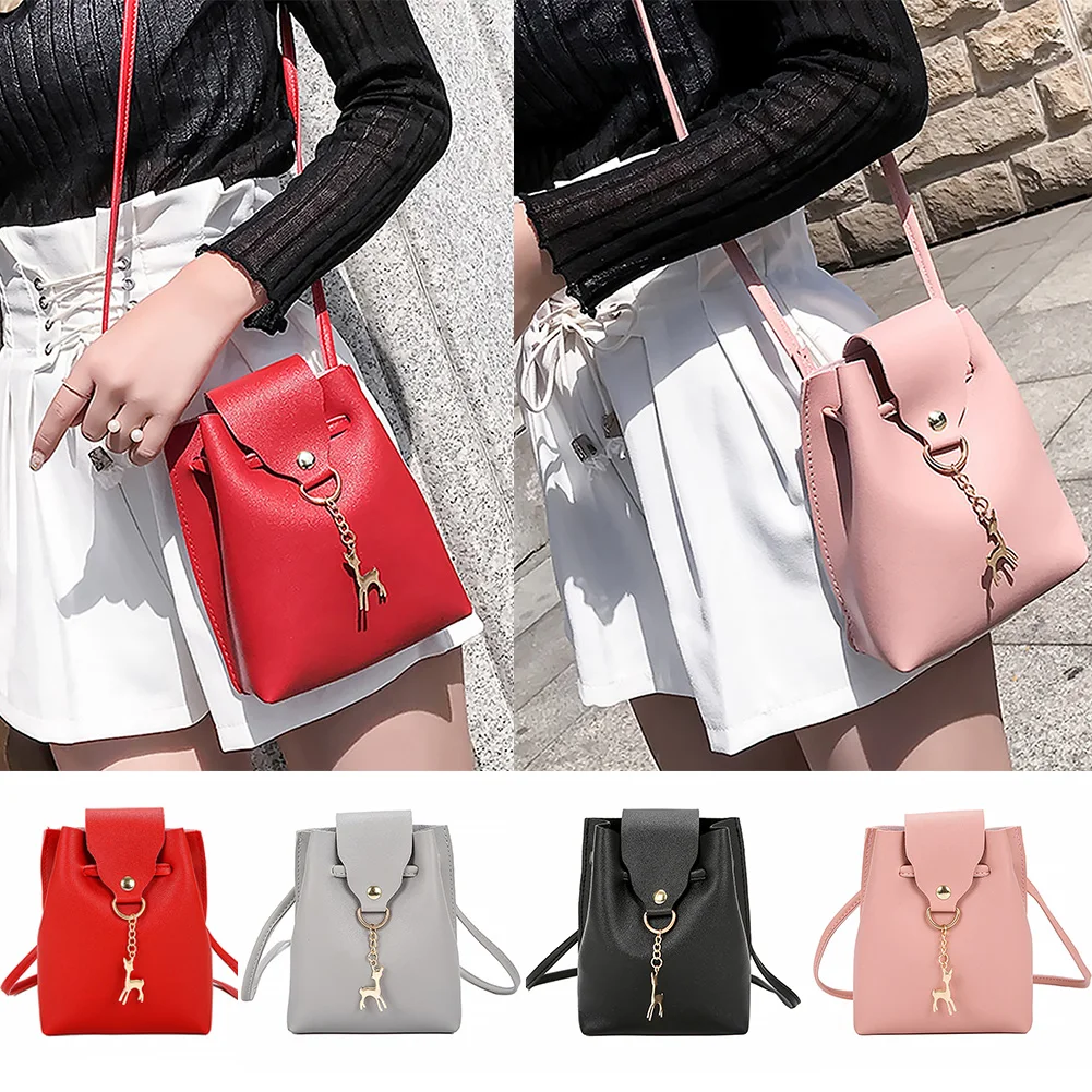 New Women Messenger Bags Deer Ornament PU Leather Designer Crossbody Shoulder Shell Shape Lady Bag | Багаж и сумки