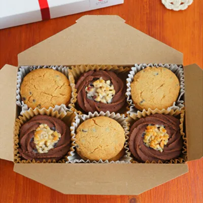 Новая продажа картонная коробка Caixa Макарон упаковка крафт бумага печенье торт Маффин 19 5*12 5*4 см 50 шт./лот