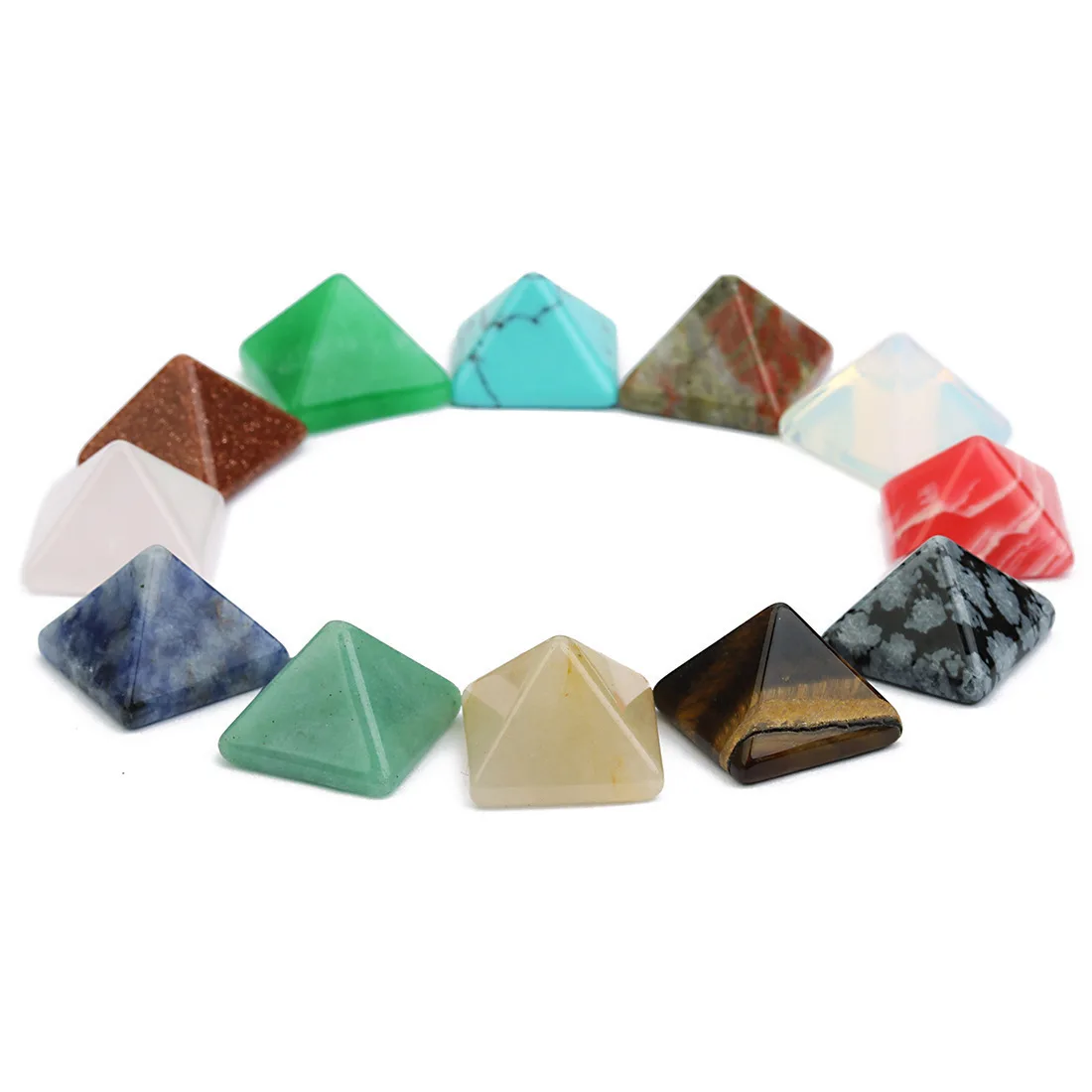 LA MIU 7 шт./лот 14 мм reiki из кварца Piramide целебные каменные кристаллы Wicca натуральные