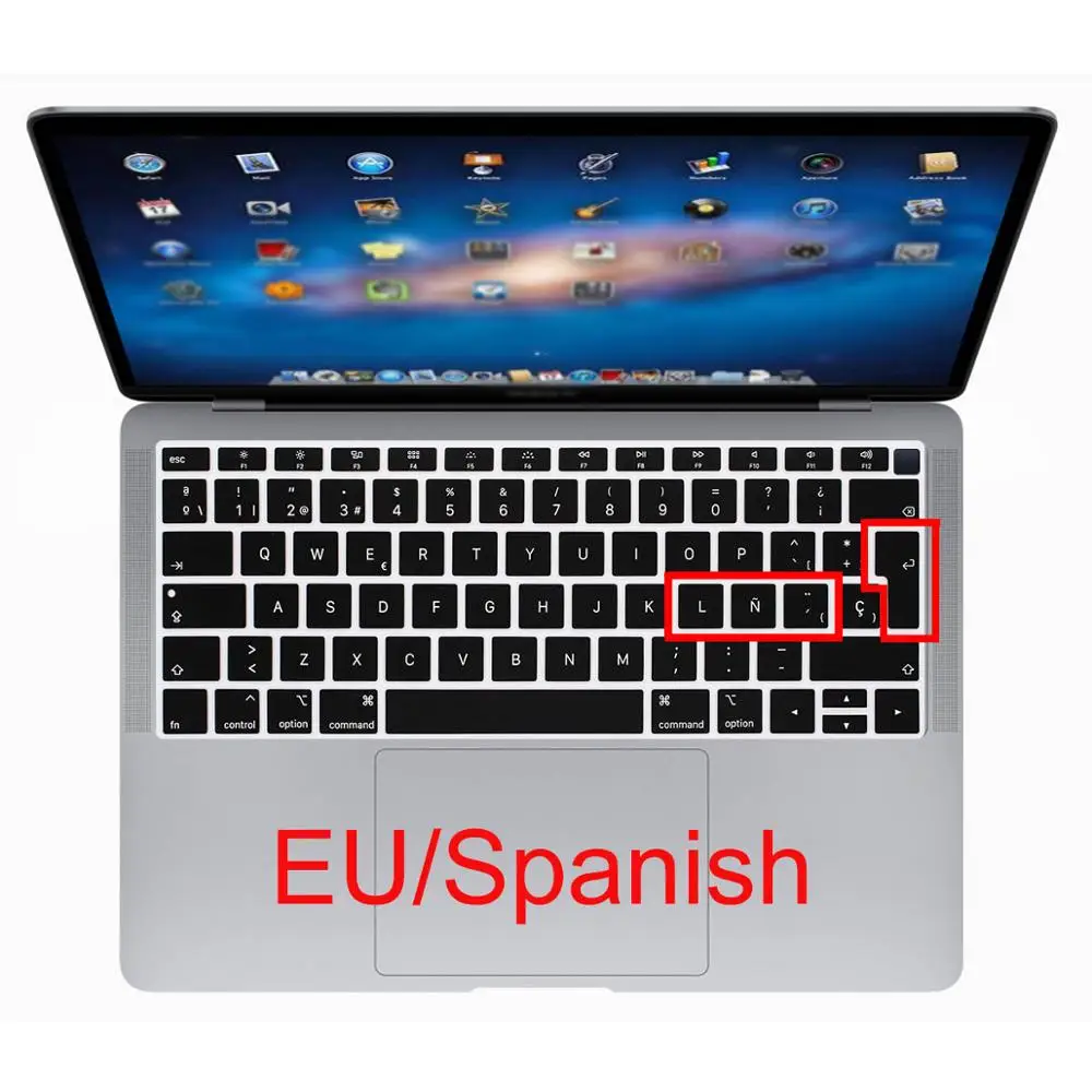 Spanish Redlai силиконовый мягкий чехол для клавиатуры Macbook Air 13 Модель A1932 retina& Touch ID EU Verstion испанский итальянский - Цвет: Spanish