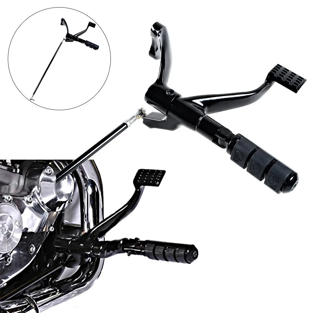 Черные передние контрольные колышки Рычажные тяги для Harley Sportster 883 XL883 Iron XL883N Custom