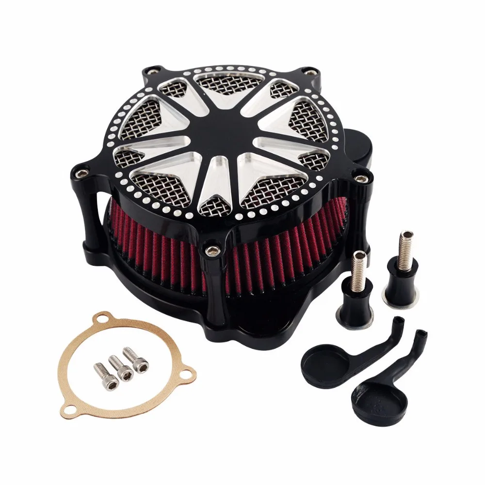 

Motorcycle Black Aluminum Air Cleaner Filter For Harley Touring Road King Street Electra Glide 2017-2019
