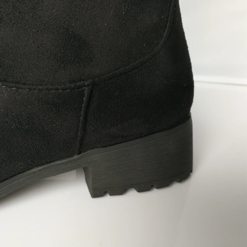 REAVE CAT/Большие размеры 32-43 Для женщин Сапоги выше колена Туфли без каблуков ботинки Sapatos femininos из флока цвет: черный, синий красный мода Повседневное PH049