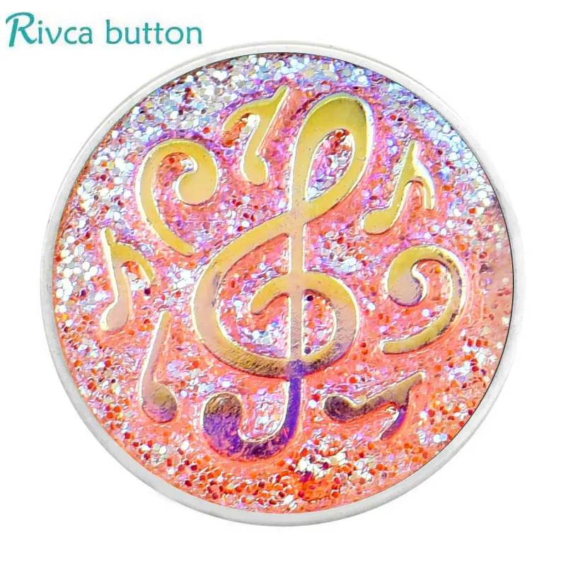 Rivca Snap ювелирные изделия DIY 18 мм музыкальная нотация имбирный шарик Fit Charm Кожаный