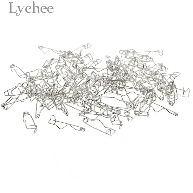 26mm Lychee 100 шт. 16 мм/19 мм/22 мм/26 мм/32 мм s-образные изогнутые булавки безопасности серебряного цвета, булавки безопасности DIY Швейные принадлежности для сумок - Цвет: 26mm