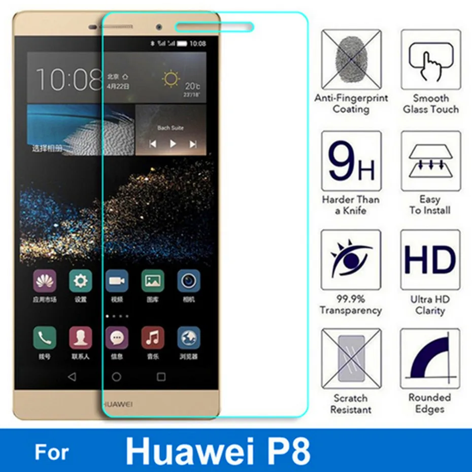 2 шт закаленное стекло для Huawei Ascend P8 P 8 GRA-L09 стандартная версия GRA-UL00 Премиум 5," Защитная пленка для экрана