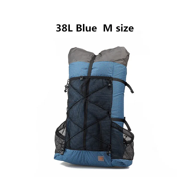 38L M size Blue 3F UL GEAR 26L 38L походный рюкзак для походов Сверхлегкий безрамный UHMWPE походные рюкзаки - Цвет: 38L M size Blue