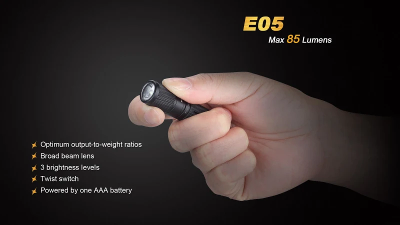 Fenix E05 издание мини EDC Ключ фонарик на цепочке Cree XP-E2 светодиодный брелок фонарик с батареей AAA