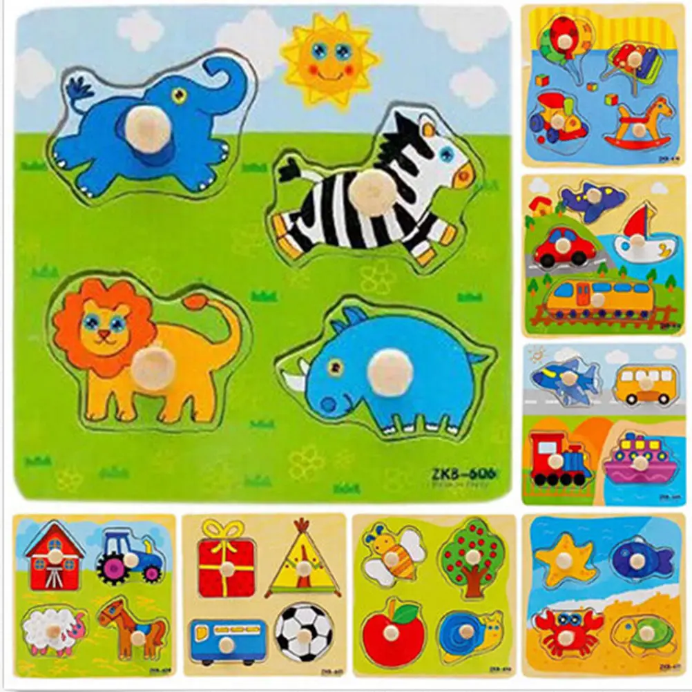 Случайный стиль Мультфильм Деревянная головоломка для детей интеллект