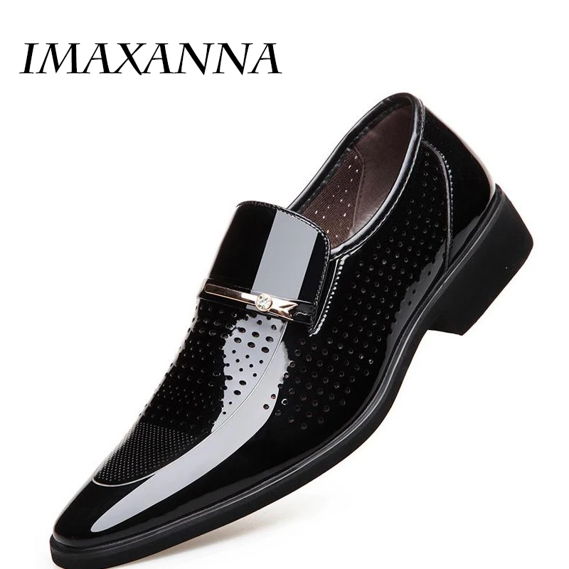 

IMAXANNA/Мужские модельные туфли; Мужские кожаные туфли; Дышащие официальные туфли на плоской подошве; Роскошные повседневные деловые свадебные туфли