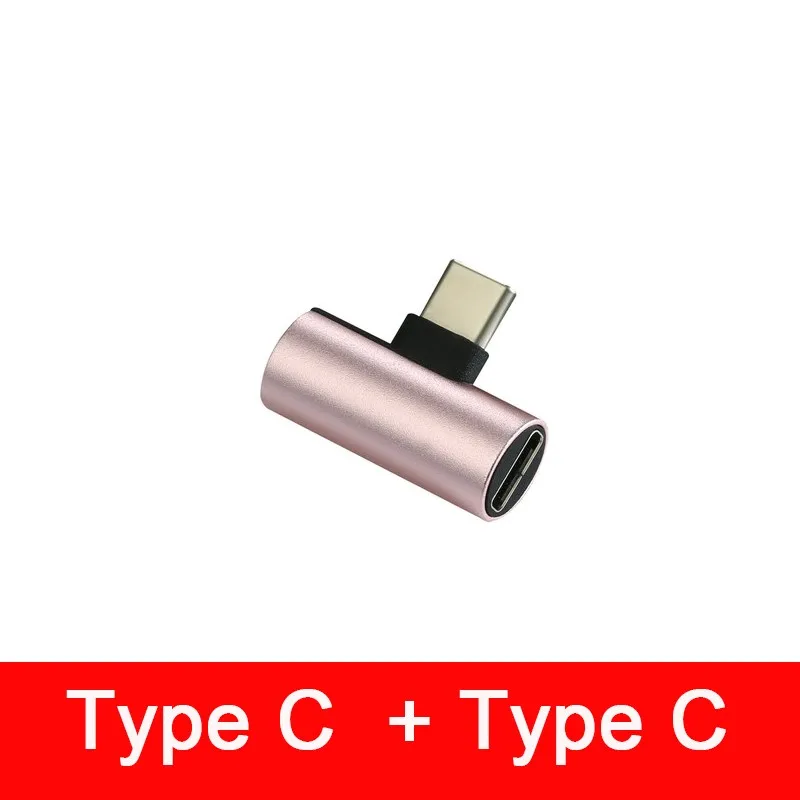 Type C And Type C 2 в 1 Тип usb C до Тип-C адаптер для samsung S8 S9 плюс Коврики 20 Pro LeEco 3 3 т Зарядное устройство аудио AUX Наушники 3,5 мм адаптер - Цвет: Type C And Type C