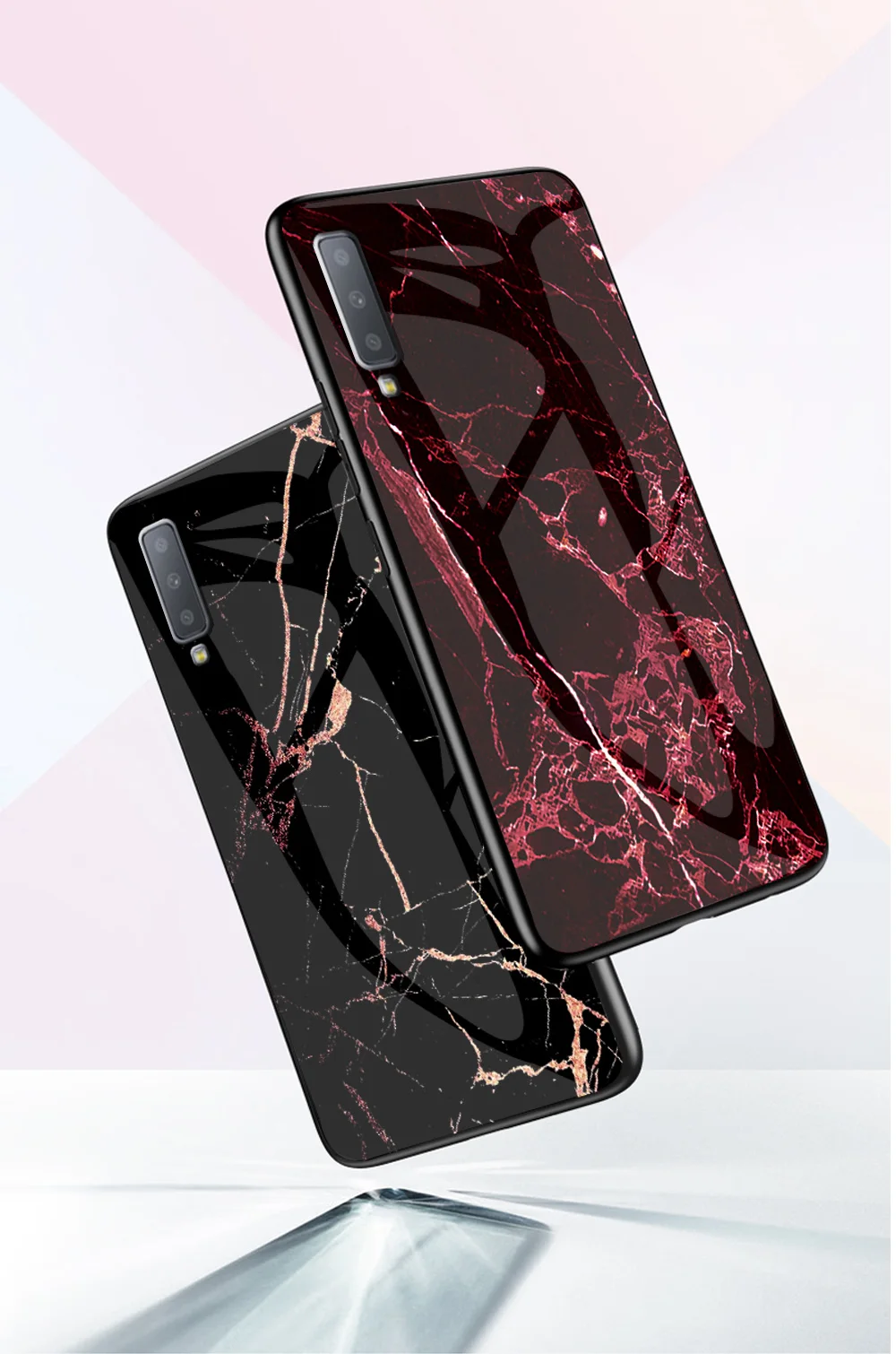 Для Samusng Galaxy S10E S10 S9 S8 J4 J6 Plus Note 9 8 M10 M20 мраморная защитная пленка из закаленного стекла класса люкс чехол для телефона для A7 A9 чехол Крышка