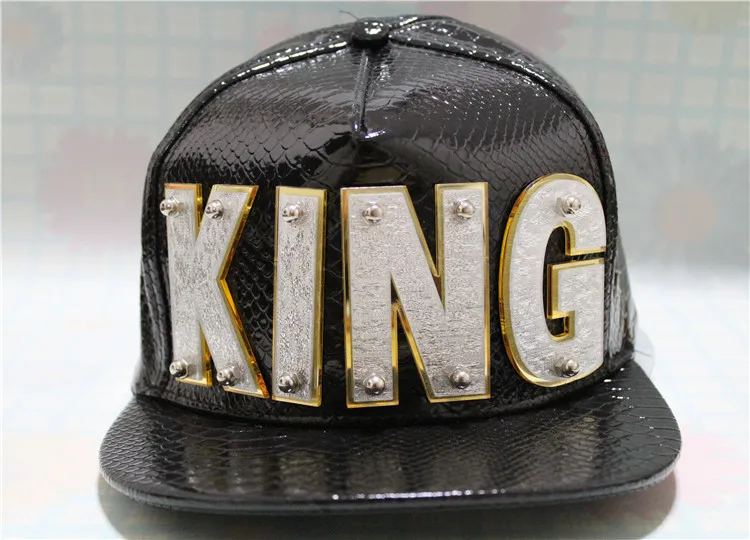 Кепка в стиле хип хоп с кристаллами и акриловыми буквами заклепками King из