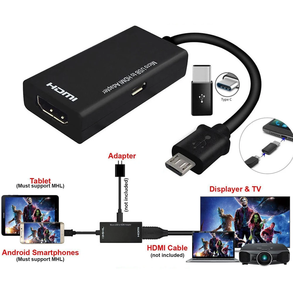 Универсальный МХЛ Micro USB для кабеля HDMI 1080 P HD ТВ адаптер для Android телефонов