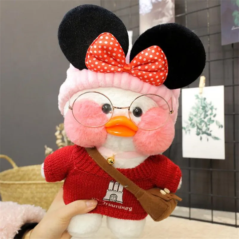 

30cm White Lalafanfan Plush Stuffed Toy Kawaii Cafe Mimi Yellow Duck Doll Girls Gifts For Baby Children Lovers