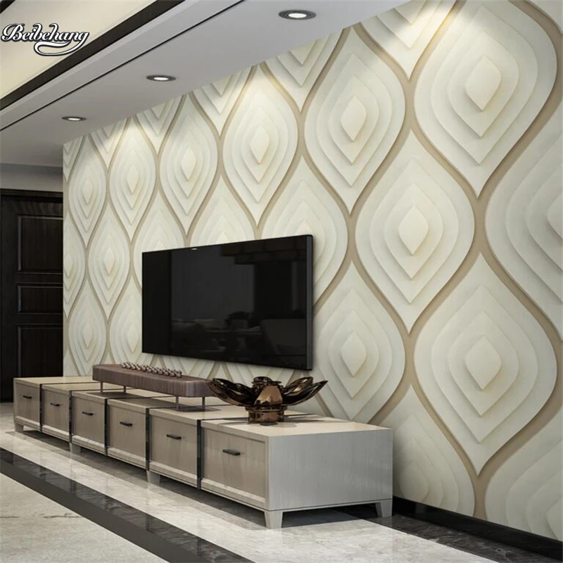 

beibehang Exquisite 3d stereo geometric soft package TV backdrop custom large fresco nonwovens environmental wallpaper