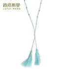 Длинное ожерелье с мелкими кисточками Lotus Mann Facet amazonite Amazon Stone