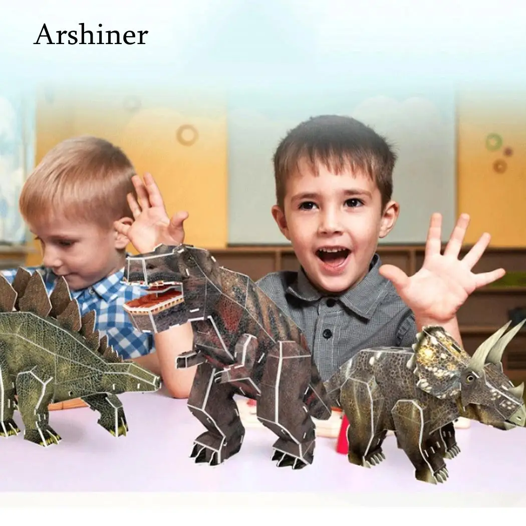 Динозавр унисекс картина модель Развивающие головоломки бумага 3D лет игрушечные