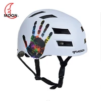 moon cycling helmet light cushioning riding protect helmet ventilation handprint pattern riding helmet for mountain bike