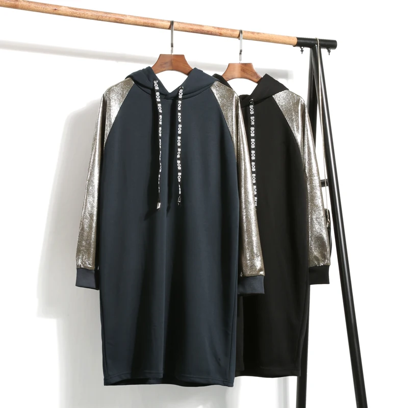 Модные женские туфли Толстовки длинные sweateshirts осень зима свободные casuali