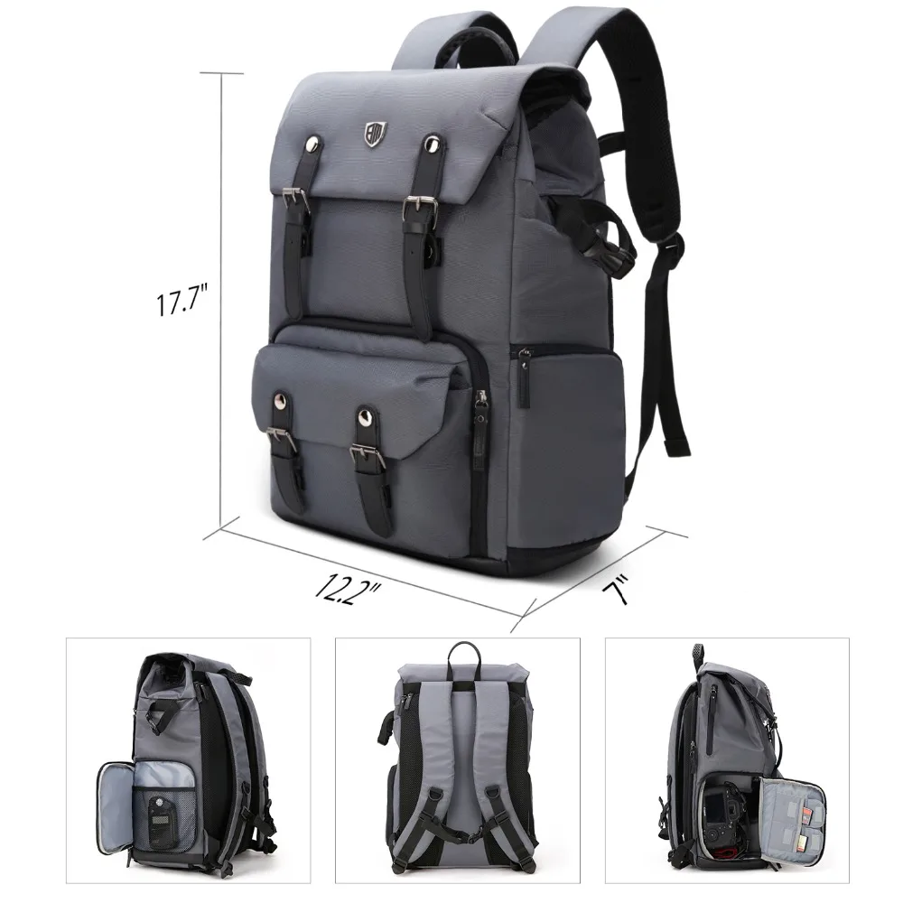 BAGSMART рюкзак для камеры DSLR водонепроницаемый рюкзак для камеры с дождевиком рюкзак для ноутбука объектив камеры дорожные сумки для камеры