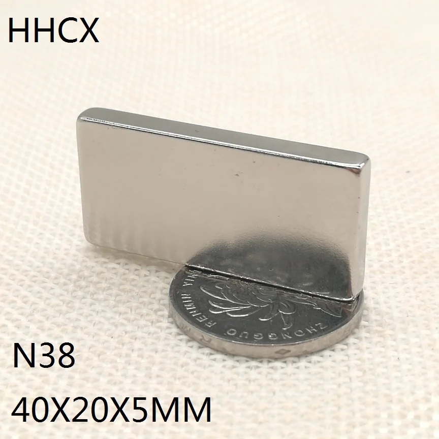 5 шт./лот магнит 40x20x5 мм N38 сильный квадратный неодимовый магнит 40*20*5 мм неодимовые магниты 40мм x 20мм x 5мм