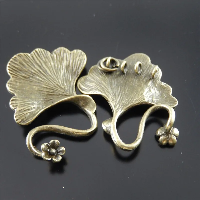 8 шт. медные Подвески в виде листьев гинкго 29 х26 мм|ginkgo leaf necklace|leaf charms bronzependant |