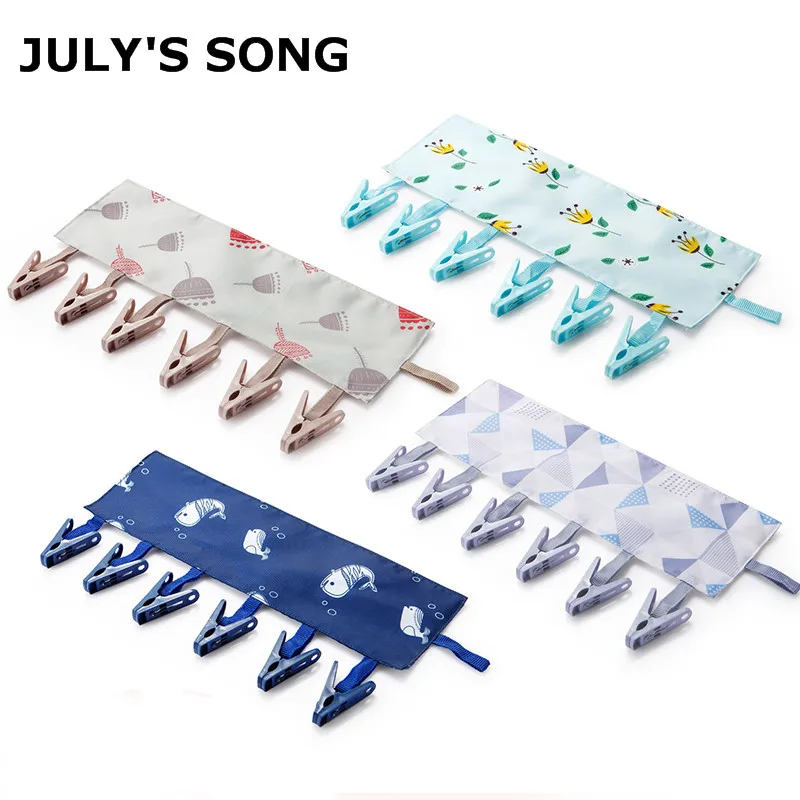 JULY'SONG 4 шт., портативная вешалка для одежды для путешествий, зажимы, складная вешалка для одежды, полиэфирная прищепка, креативная вешалка, Набор сумок