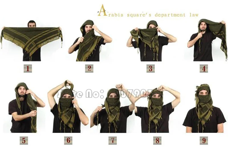 Тактический Keffiyeh Shemagh пустынный шарф в арабском стиле, охотничий армейский Военный платок, накидка на шею, головной убор, аксессуары для походов и стрельбы