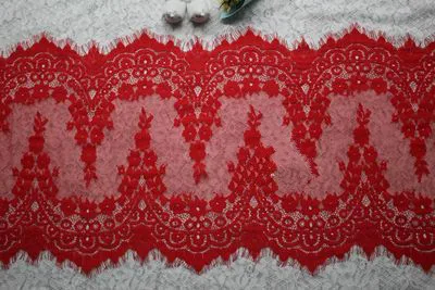red 6 м/лот 32 см ресницы кружево ткань свадебное платье Одежда diy юбка кружевная отделка сшивание украшения дома аксессуары - Цвет: red