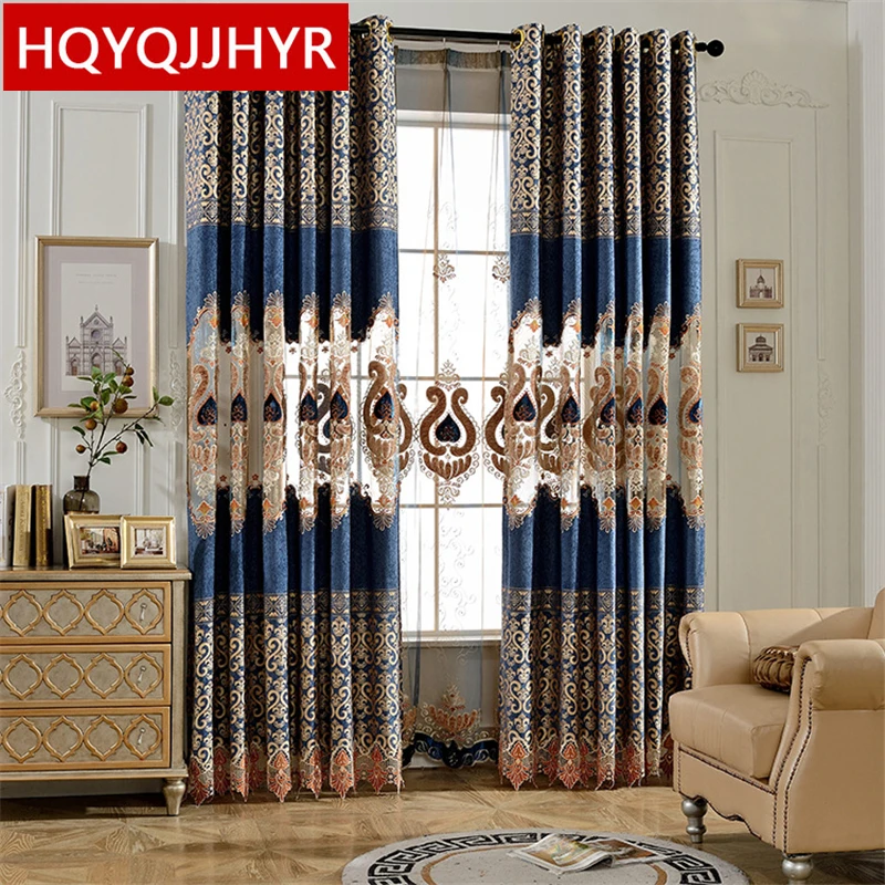 2019 роскошные виллы в европейском стиле вышитые декоративные шторы пол для на