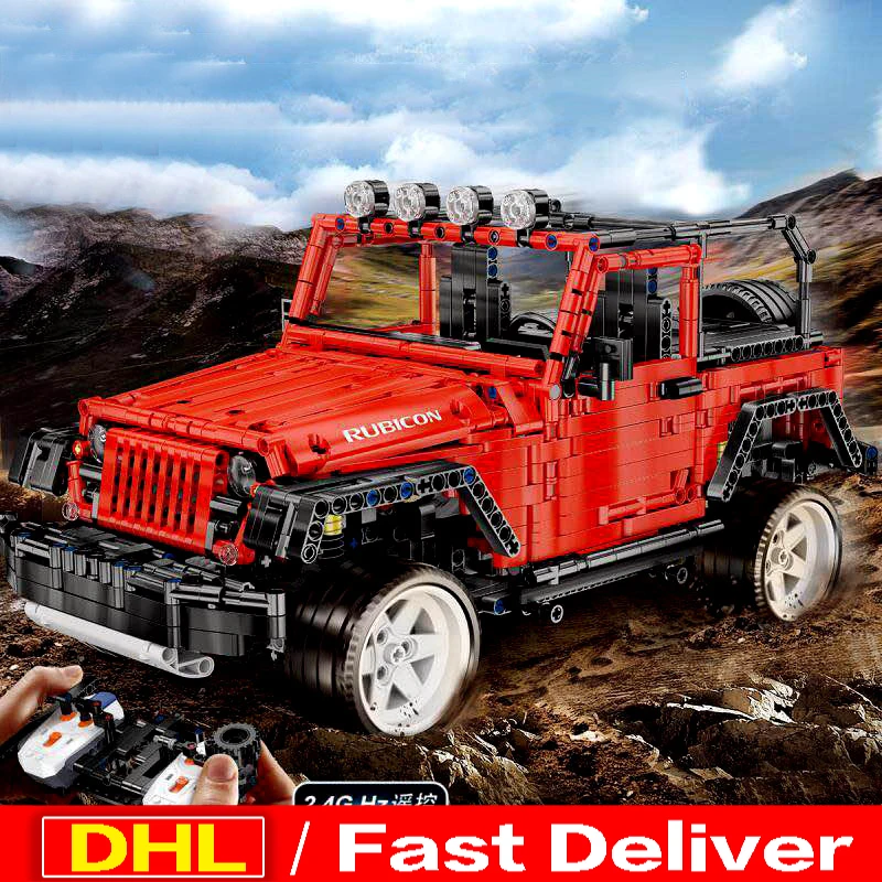 LP Technic 20090 MOC Jeep Wrangler Rubicon RC 20100 G500 AWD Wagon двигатель совместимый Lelying 5140 2425 блоки