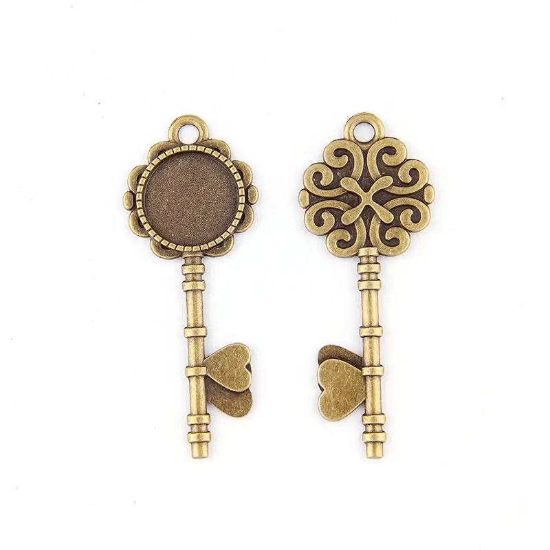 Круглые Бронзовые Подвески 20 мм для ключей основа кабошона пустая бижутерии