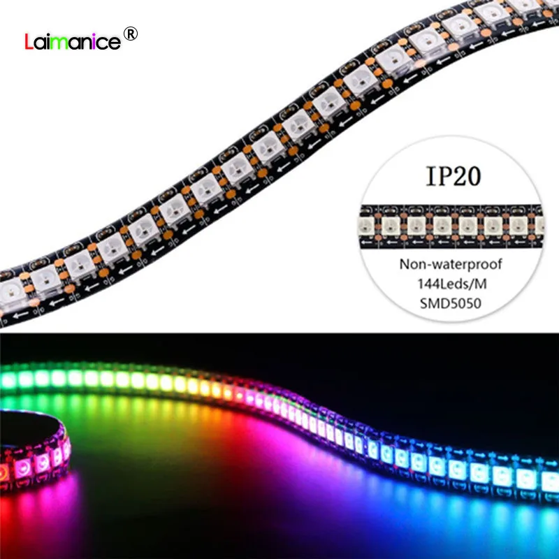 5050 RGB 144 светодиодный s/M светильник умный пиксельный цветной Радужный